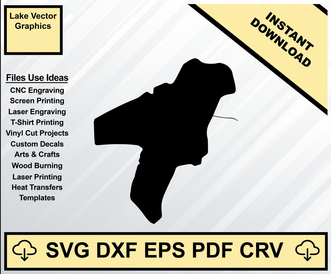 Lee Valley Lake Arizona Map Silhouette Shape Svg Dxf Pdf Eps Crv Vector