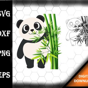 Panda Bear SVG Shape svg dxf pdf eps crv vector graphic design, Laser File, Screen Printing File,