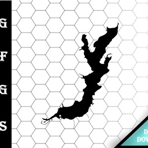 Devils Lake Wisconsin Karte Silhouette Silhouette svg dxf pdf eps crv Vektor Grafik Design, Laser Datei, Siebdruck Datei