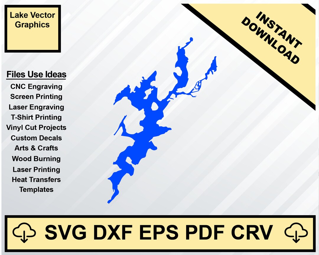 Lake Hopatcong New Jersey Map Silhouette Shape Svg Dxf Pdf Eps Crv