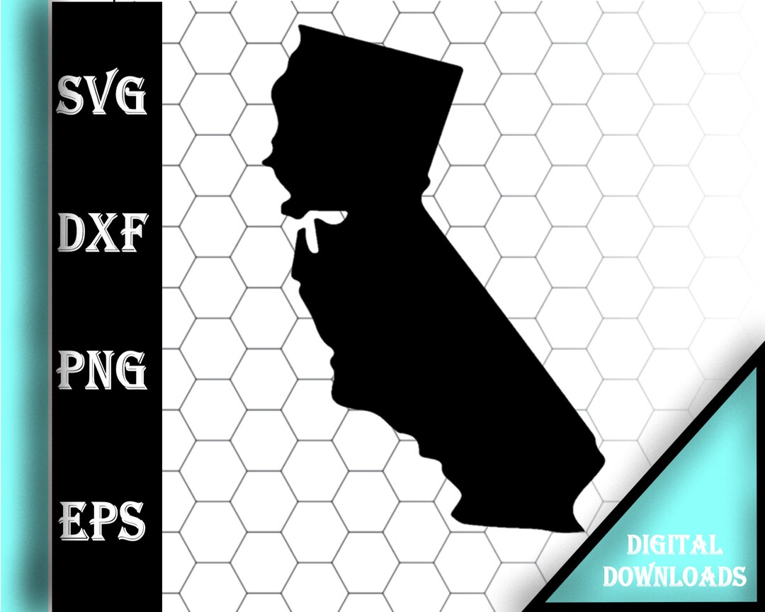California Silhouette Shape Svg Dxf Pdf Eps Crv Vector Graphic Design ...