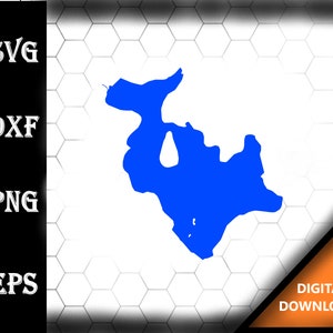 Yankee Lake New York Map Silhouette Shape svg dxf pdf eps crv vector graphic design, Laser File, Screen Printing File