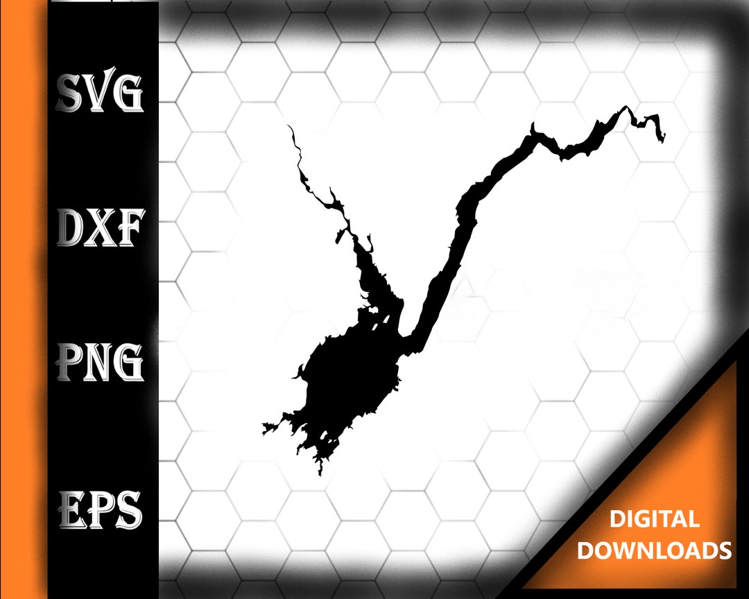 Great Sacandaga Lake New York Map Svg Dxf Pdf Eps Crv Vector Graphic
