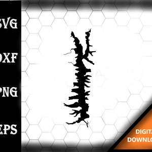 Sleepy Hollow Lake New York Map Silhouette Shape svg dxf pdf eps crv vector graphic design, Laser File, Screen Printing File
