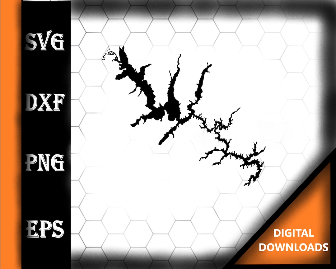 Falls Lake North Carolina Map Silhouette Shape Svg Dxf Pdf Eps Crv