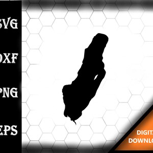 Canadarago Lake New York Map Silhouette Shape svg dxf pdf eps crv vector graphic design, Laser File, Screen Printing File, CNC Cut File