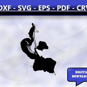Lake Fausse Pointe Louisiana Map Silhouette Shape svg dxf pdf eps crv vector graphic design, Laser File, Screen Printing File
