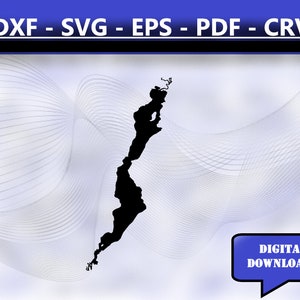 Schroon Lake New York Map Silhouette Shape svg dxf pdf eps crv vector graphic design, Laser File, Screen Printing File