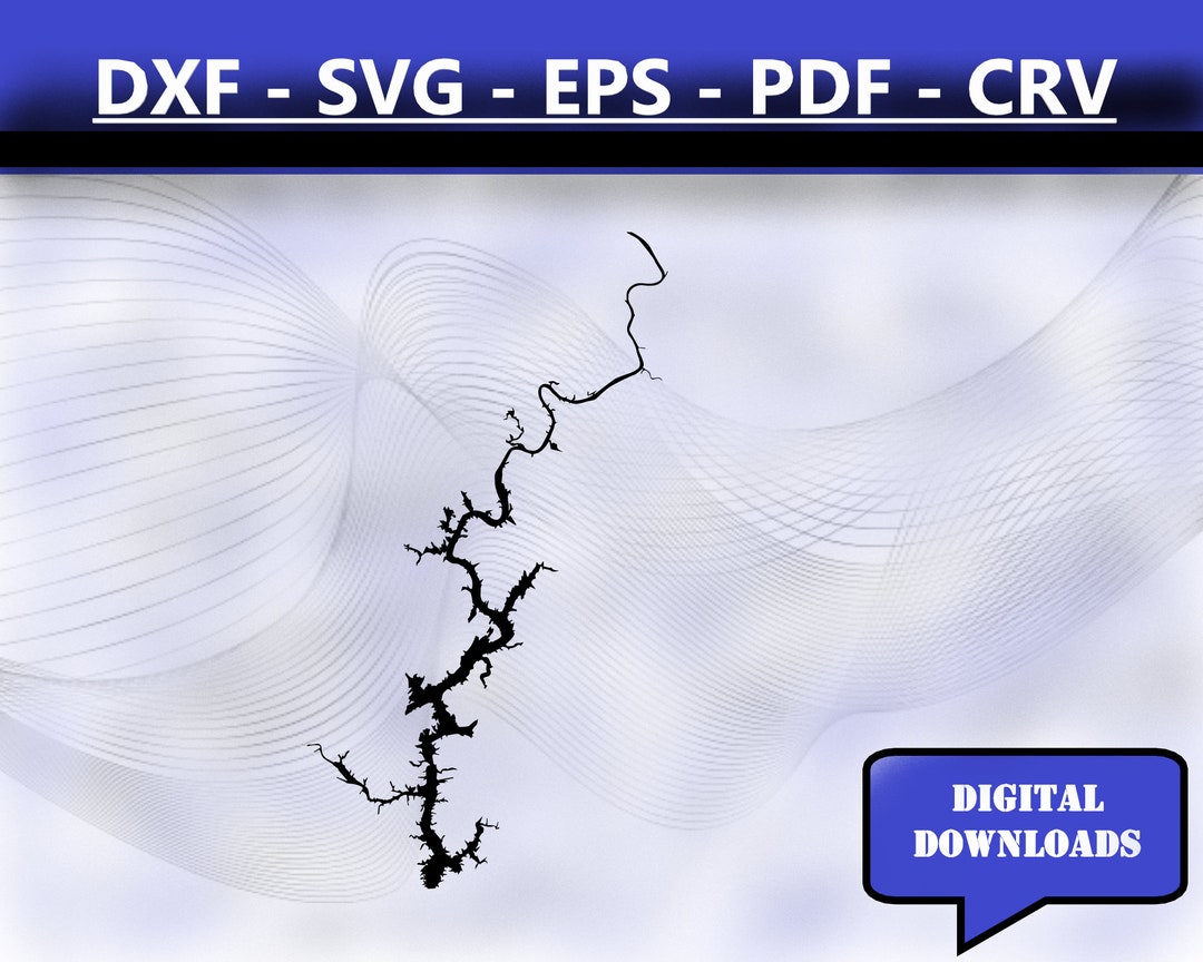 Lay Lake Alabama Map Silhouette Shape Svg Dxf Pdf Eps Crv Vector