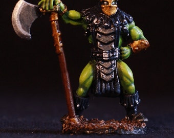 DnD/TTRPG/pathfinder painted Orc Logar the Executioner or half orc fighter/barbarian