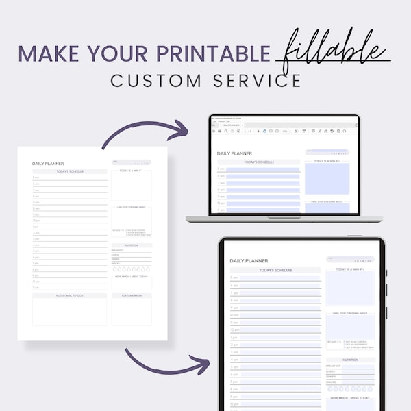 Make My Printable Fillable | Convert Printable or Planner Into a Fillable Format | Custom Conversion Service | Fillable & Editable