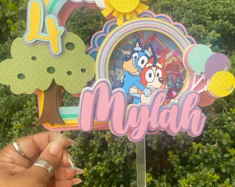Personalisierte Blue & Mingo Cake Topper: Geburtstagsparty Dekoration