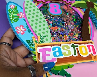 Customized Cake Topper 3D Shaker Themed Party - with name and age