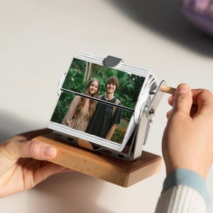 Custom Flip Book Frame Animation Machine - Photo/Video Rotating Albums, Mechanical Photo Album, Wooden Photo Frame, Valentine's Day Gifts