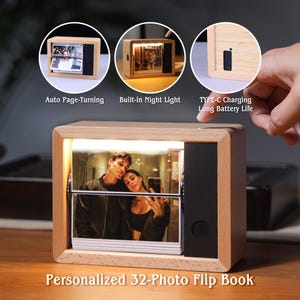 Personalized Photo Lightbox Flipbook - Custom Flipbook Photo Box, Photo Flip Book Frame, Flipbook Gift Idea,5th Anniversary Gift,For Husband