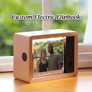 Motorized Flipbook with Night Light - Automatic Rotating Flipbook, Creative Personalized Gift for Birthday, Flipbook Gift Idea, Anniversary
