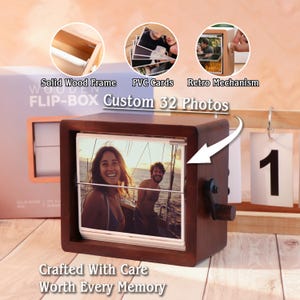 Custom Photo Flipbook Frame - Custom Flipbook Photo Box, Flipbook Gift Idea, Anniversary Gift, Unique Home Decor, Birthday Gift For Him