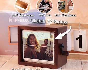Marco de fotos personalizado para flipbook: caja de fotos personalizada, idea de regalo para flipbook, regalo de aniversario, decoración única para el hogar, regalo de cumpleaños para él