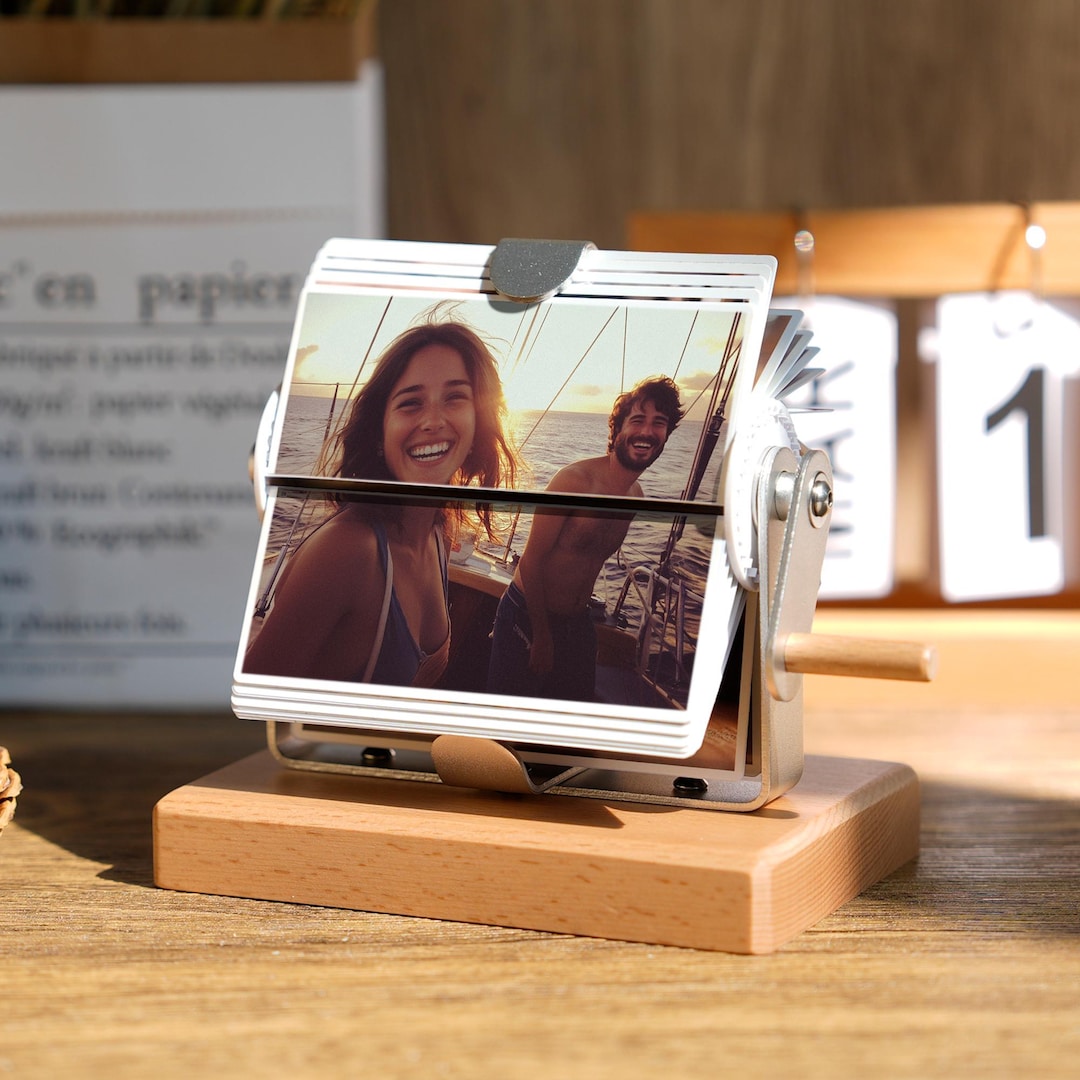 Personalized Flip Photo Album - Photo/video Rotating Albums, Desk Decor ...