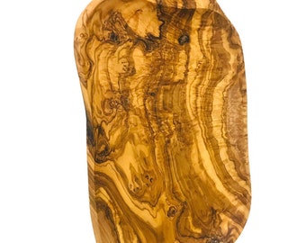 Große Holzplatte aus tunesischem Olivenholz | Serviertablett | Holz Serviertablett mit Griffen