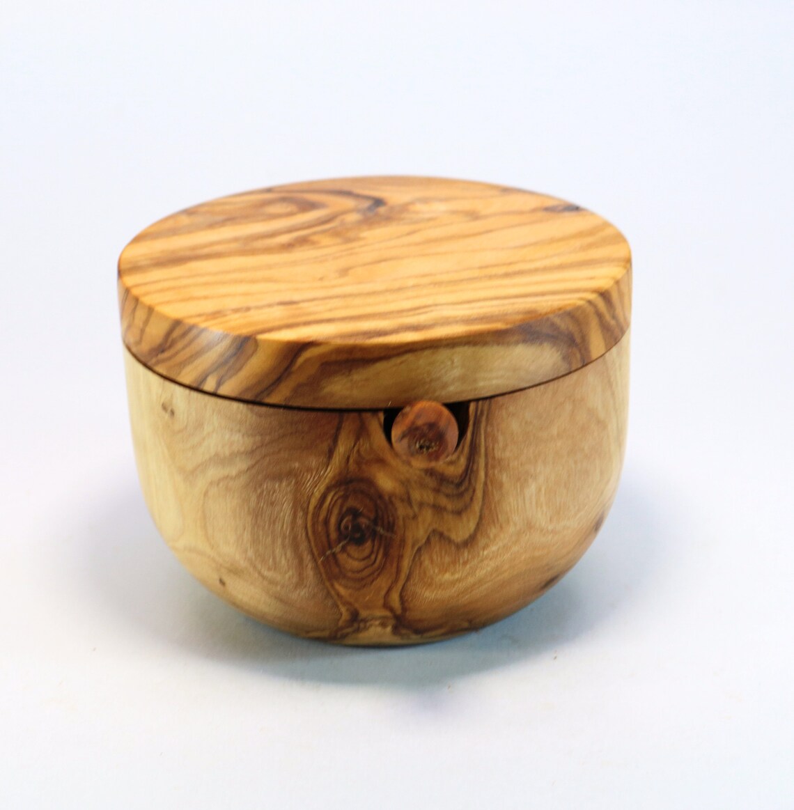 Olive Wood Salt Cellar With Lid and Spoon BESTSELLER Salt Etsy