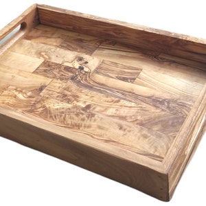 olive wood Serving Tray with Ergonomic Handles | Decorative Service Tray