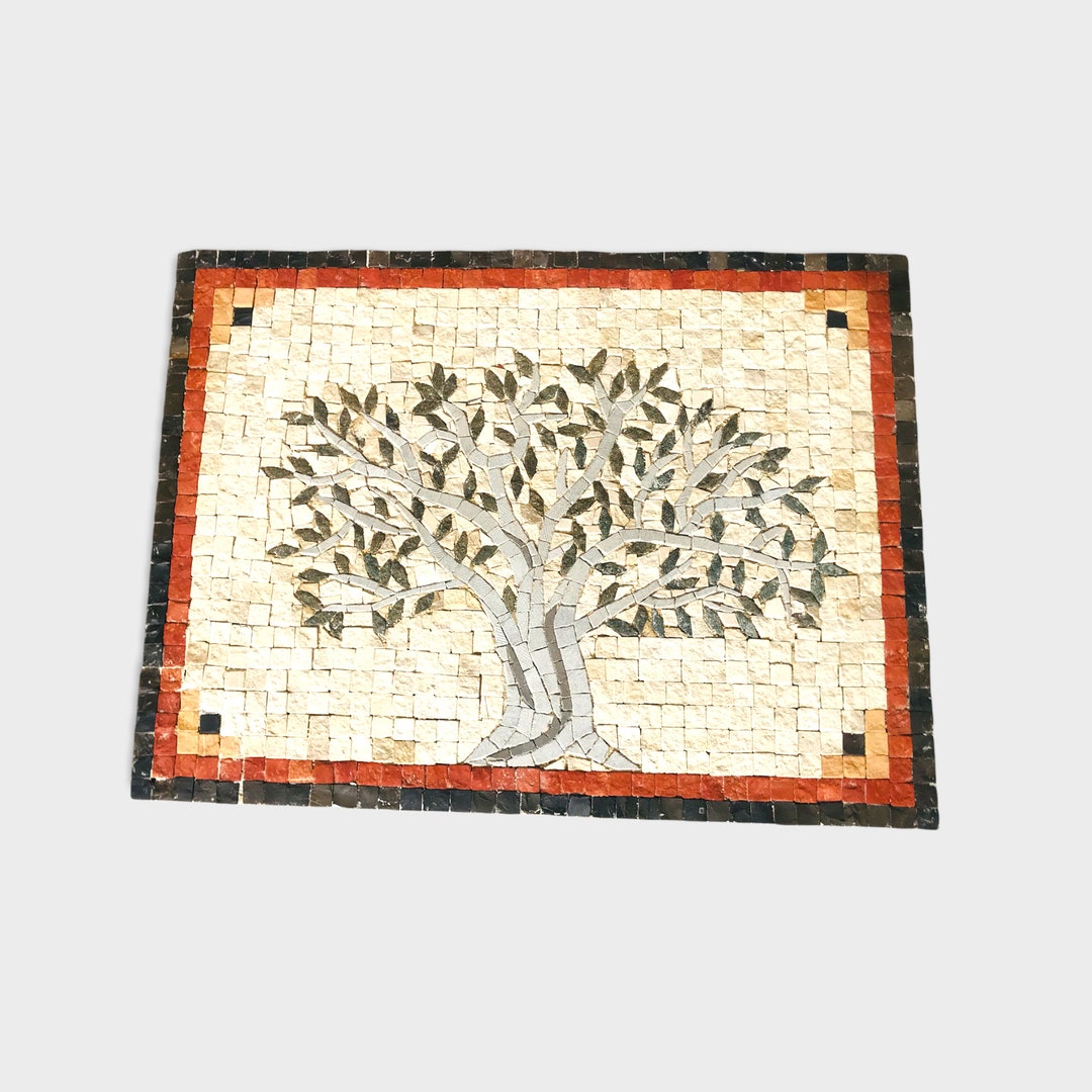 Olive Tree Kitchen Backsplash Mural Mosaic Tiles. Handcrafted Etsy