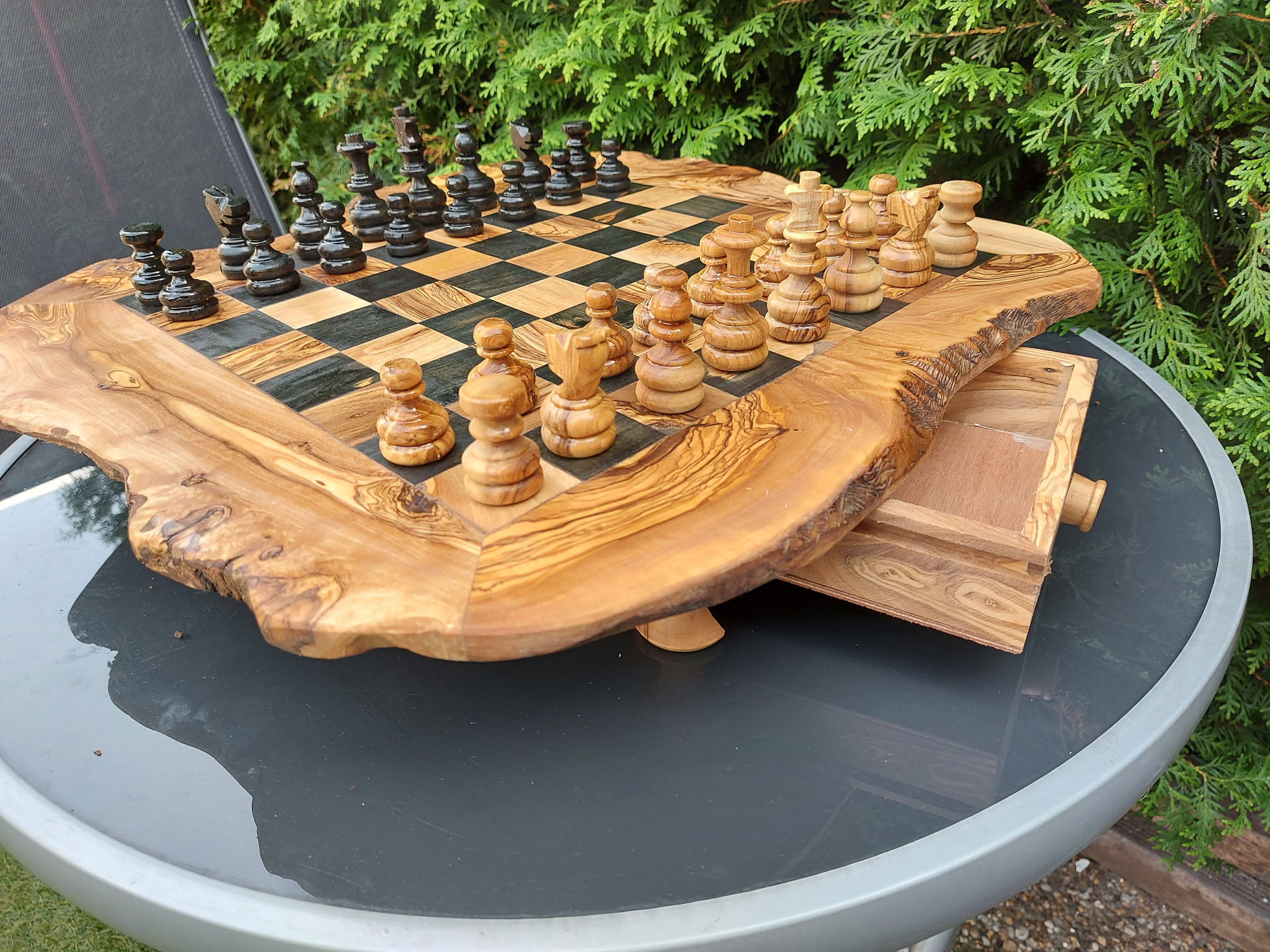 Custom Natural edge Olive Wood Chess Board by TunisiaBazaar on DeviantArt