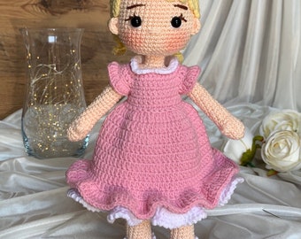 Handmade Crochet Doll, Personalized Amigurumi Doll, Gift for Girl