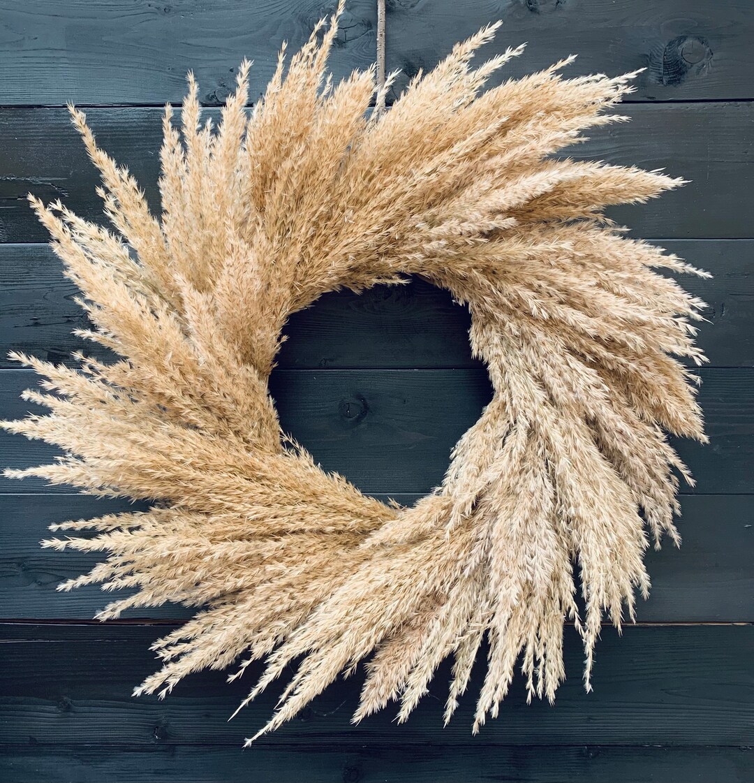 Large Year Round Pampas Grass Wreath, Boho Decor, Real Pampas Grass