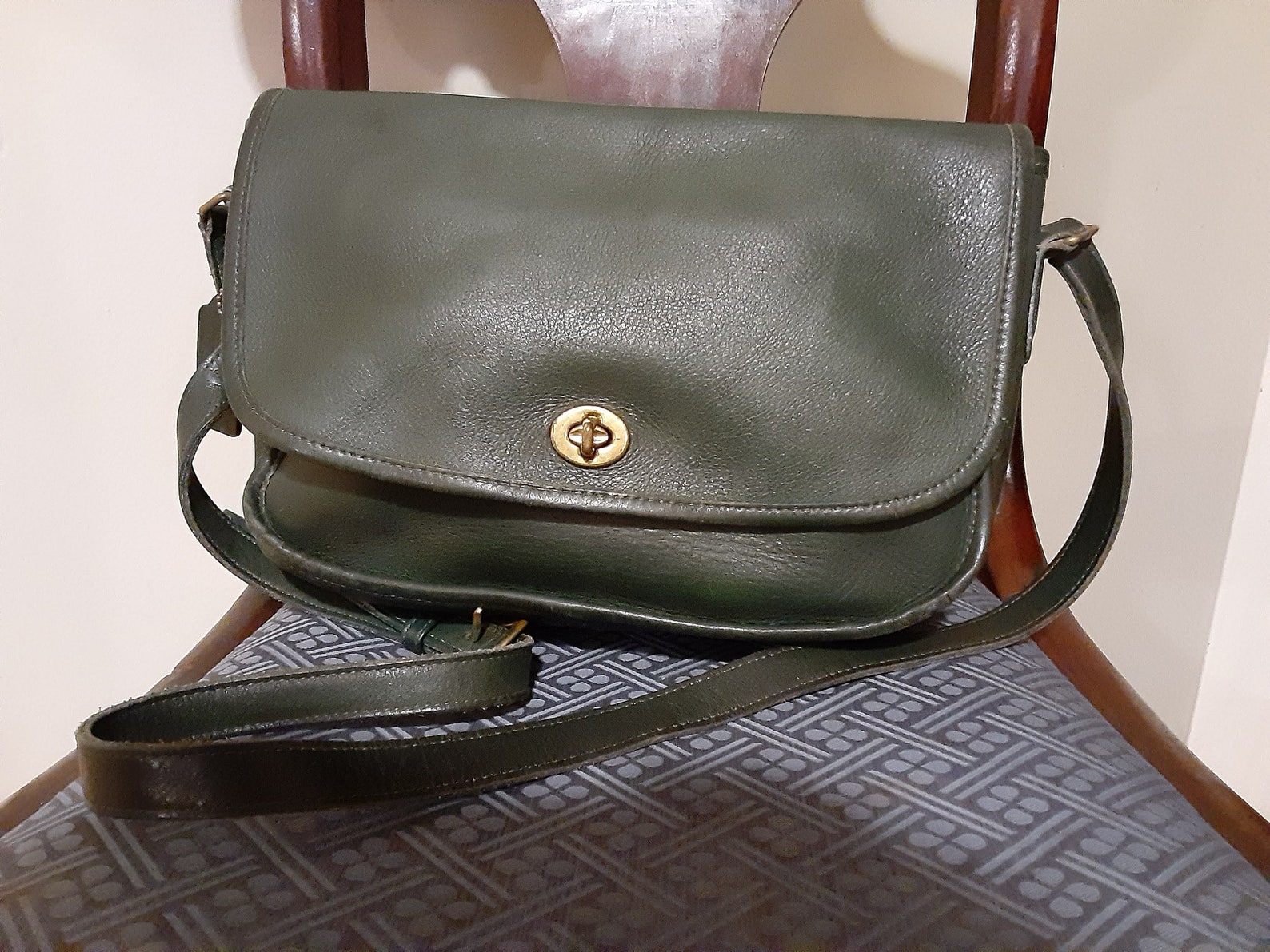Vintage 1980s Coach Leatherware City bag in deep forest green Etsy