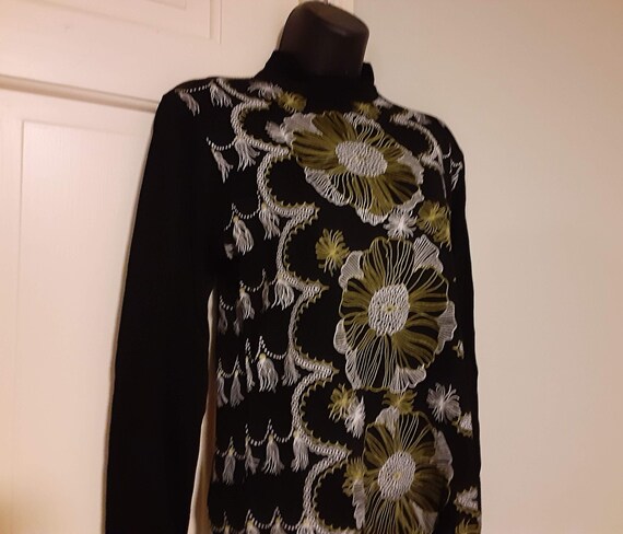 トップス vintage turtles Knit Vintage 1980s John Richards Knit Turtleneck Sqeater Dress