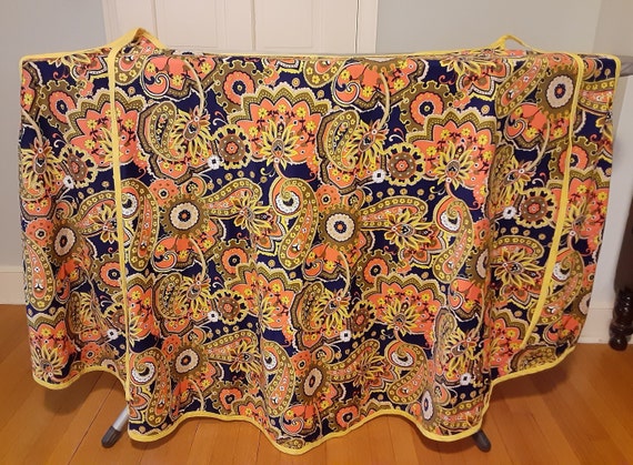 1960s paisley floral sarong/skirt/pareo wrap dres… - image 10