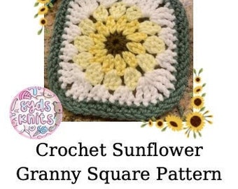 Crochet Sunflower Granny Square Pattern