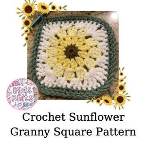 Crochet Sunflower Granny Square Pattern