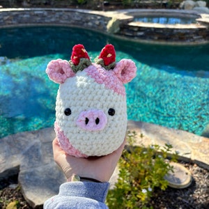 Mini Crochet Strawberry Squishmallow Cow | Squishmallow | Strawberry