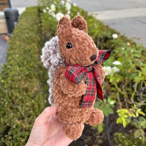 Woodland Plush Squirrel | Crochet Squirrel Plushie | Handmade | Soft and Unique Gift
