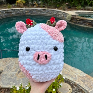 Crochet Strawberry Squishmallow Cow