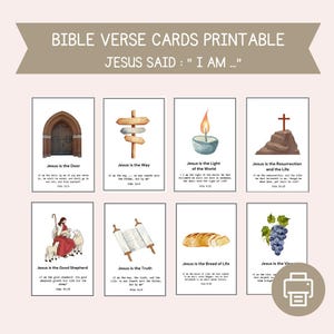Cartões de versículos bíblicos para crianças, cartões de memória de escrituras bíblicas para impressão, atividades bíblicas para crianças, lição da escola dominical, educação domiciliar cristã