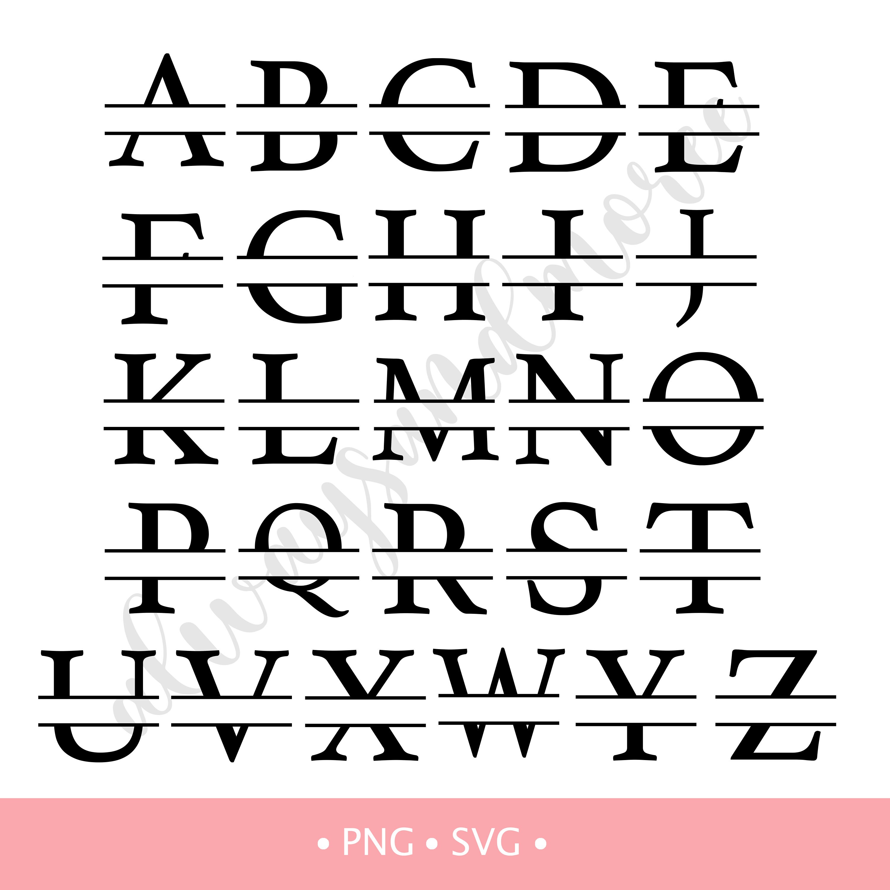 Athelas Split Monogram Font Letters // Cricut Fonts // Silhouette Fonts ...
