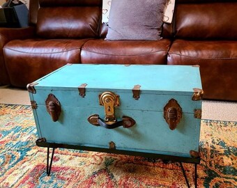Trunk Storage Coffee Table : Troje Trunk Coffee Table Storage Coffee Table Old Wood Coffee Table : Chester ivory faux leather wrapped trunk style cocktail table, one size , white jcpenney affiliate.