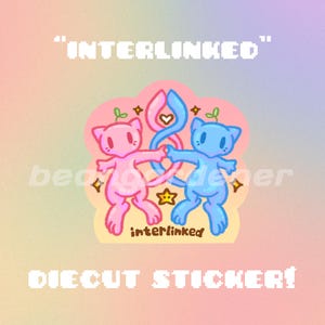 interlinked mewmew diecut sticker