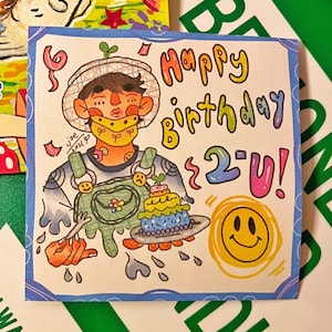 pegatina 2-U feliz cumpleaños