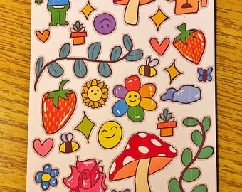 cottagecore themed sticker sheet etsy
