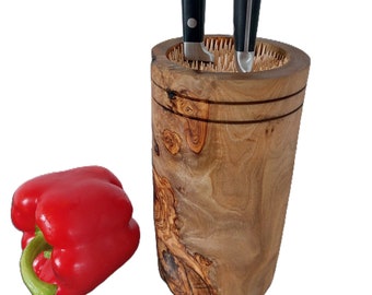 Messerblock aus Olivenholz Messerhalter Messerleiste Küchenmesser