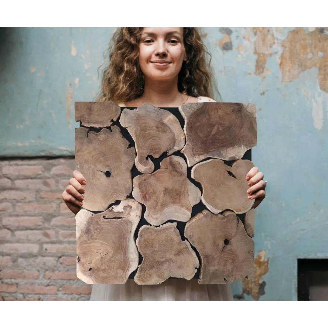 Mural Wall Panel Teak Wood Wood Image Etsy