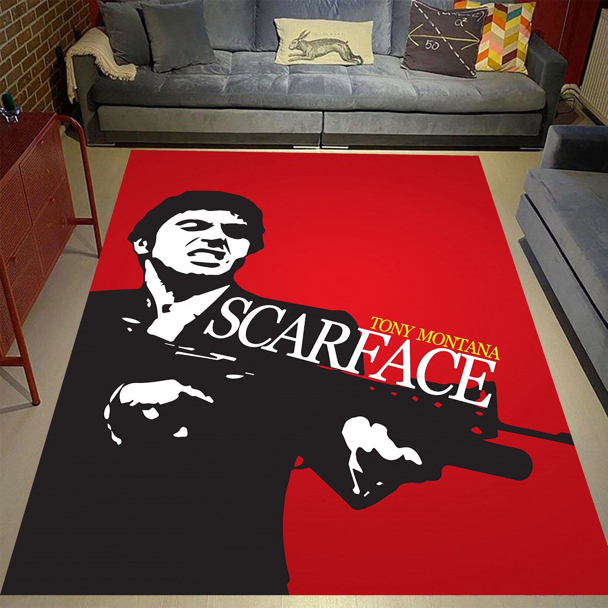 Scarface Area Rug Movie Rug Home Decor Film Carpet Gift Etsy