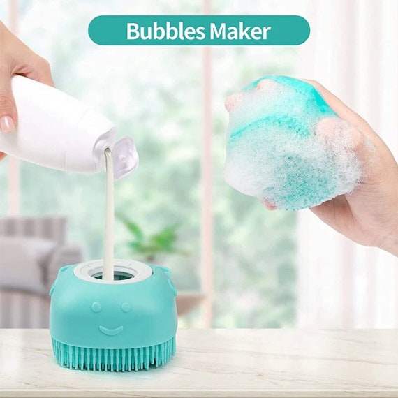 Silicon Bubble Bathing Brush With Body Soap Dispenser Gift Set