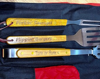 BBQ Tools Personalised gift Set 9PCS Dad Grandad Mum Grandma Men Garden Party BBQ Tools Personalised gift Set 9PCS Dad Grandad Mum Grandma Men Garden Party