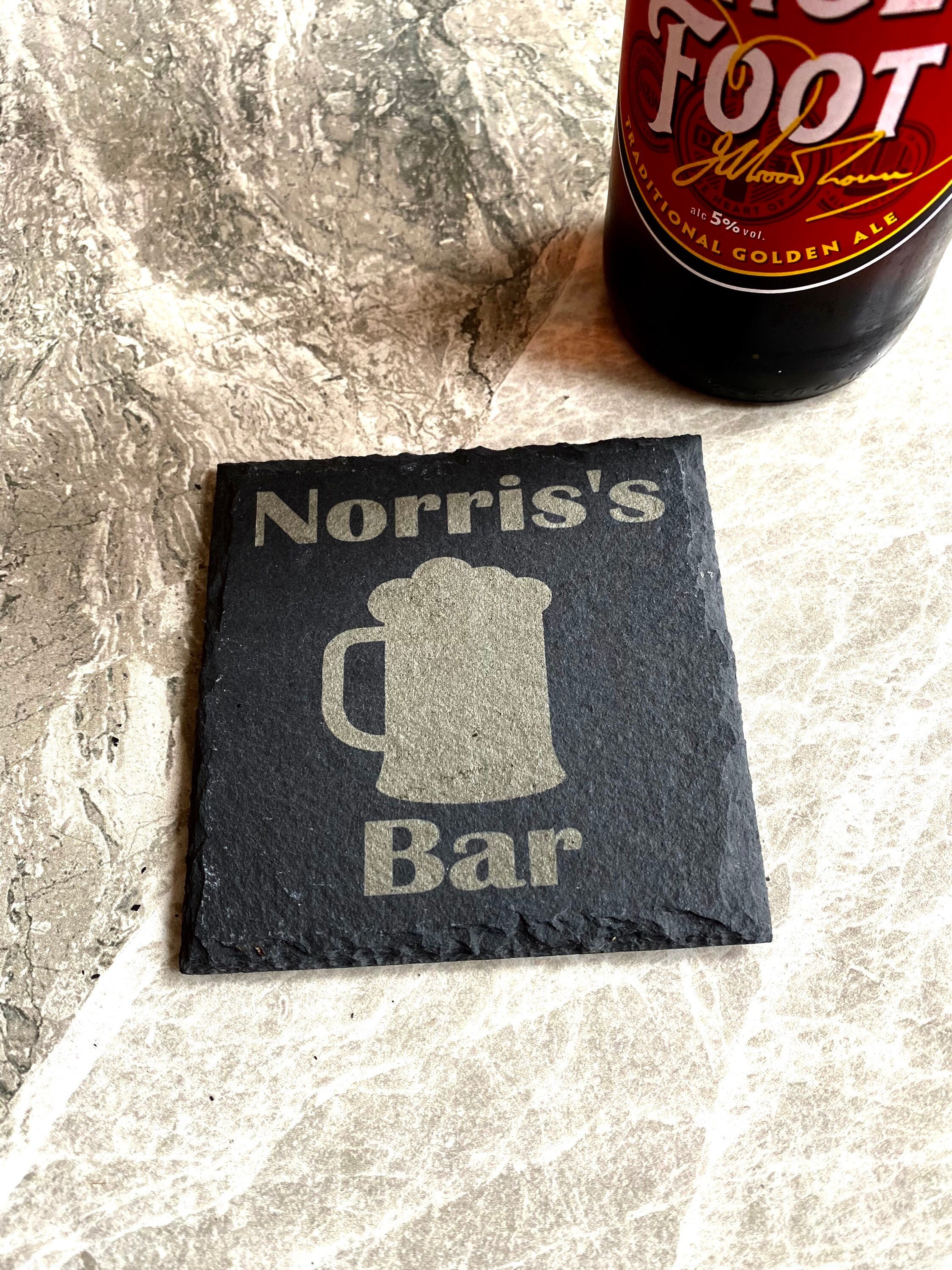 Bar coasters. Personalised bar coasters with your choice of Etsy
